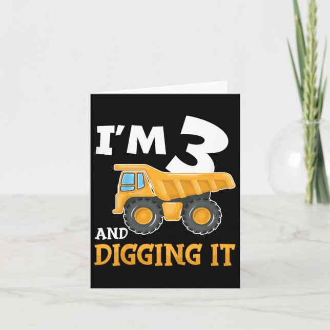 Tre 3 år, 3 år, födelsedagskonstruktion 3 år gamla kort (Framsida)