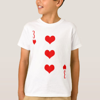 Tre (3) av Hearts Poker Costume Car T Shirt