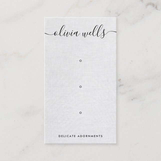 Tre 3 Hål Grått    Earring Visning Holder Visitkort (Framsida)