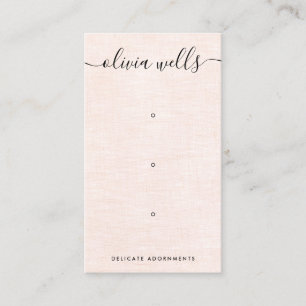 Tre 3 Hål Rosa    Earring Visning Holder Visitkort