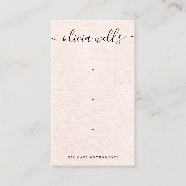 Tre 3 Hål Rosa    Earring Visning Holder Visitkort (Framsida)