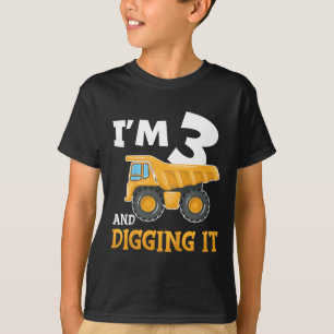 Tre 3år 3:e födelsedag Byggpojke 3 år gammal T Shirt