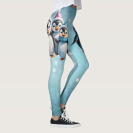 Tre adsorberande penguiner leggings