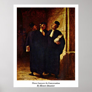 Tre advokater i Honore Daumiers konversation Poster