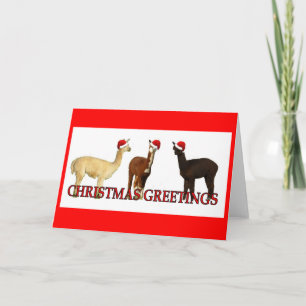 Tre Alpaca Santas Helgkort