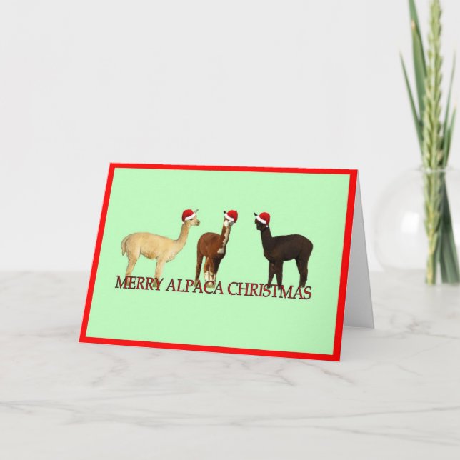 Tre Alpacas jul Helgkort (Framsida)