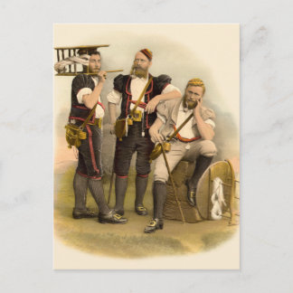 Tre alpina herdsmen/ostemakers från Gruyeres Vykort