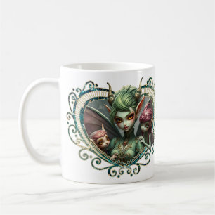 Tre älvor, det magiska hjärtats kamrater. kaffemugg