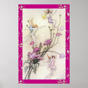 Tre Älvor med Joy av Warwick Goble Poster