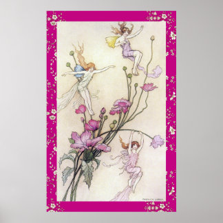 Tre Älvor med Joy av Warwick Goble Poster