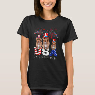 Tre amerikanska Hund Cockapoos Wearing Hat America T Shirt