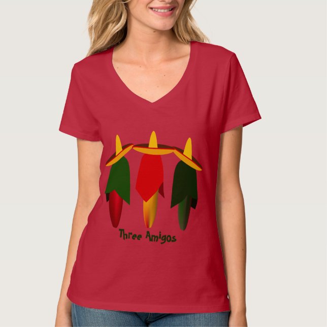 Tre amigo Hett Peppers Dam Red T-shirt (Framsida)