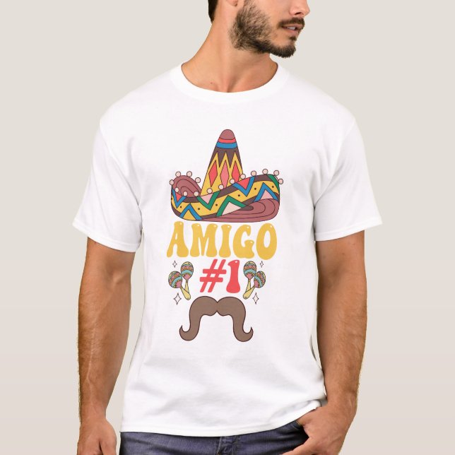 Tre Amigos Mexican Funny Matching Cinco De Mayo T Shirt (Framsida)