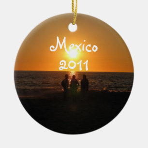 Tre Amigos; Mexico souvenir Julgransprydnad Keramik