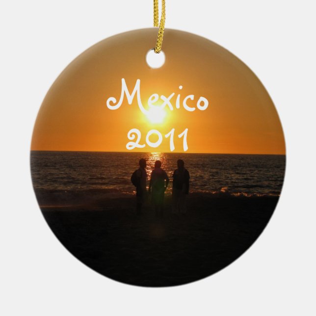 Tre Amigos; Mexico souvenir Julgransprydnad Keramik (Framsidan)