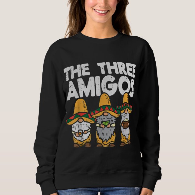 Tre Amigos Mexikanska Gnomes Cute Cinco De Mayo Fi T Shirt (Framsida)