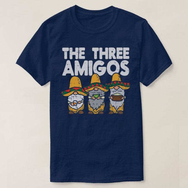 Tre Amigos Mexikanska Gnomes Cute Cinco De Mayo T Shirt (Design framsida)