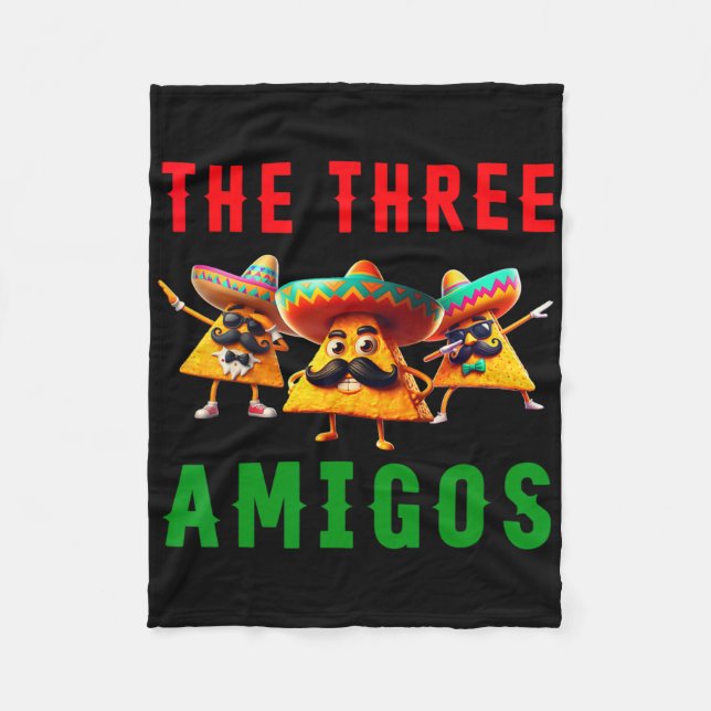 Tre Amigos tre vänner Tres Amigos Cinco Fleecefilt (Framsidan)