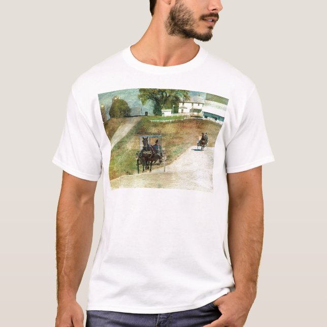 Tre Amish Buggies Tee (Framsida)