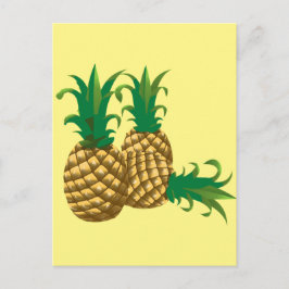 tre ananas frukt vykort