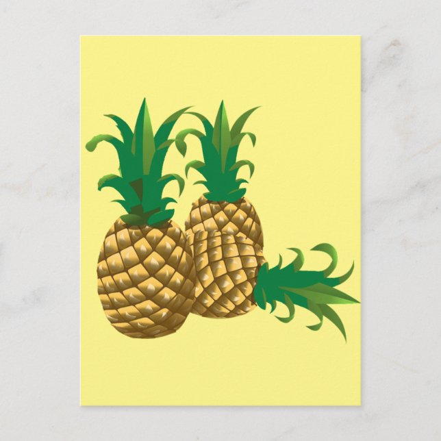 tre ananas frukt vykort (Framsida)