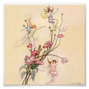 “Tre andar glada till vansinne” av Warwick Goble Fototryck