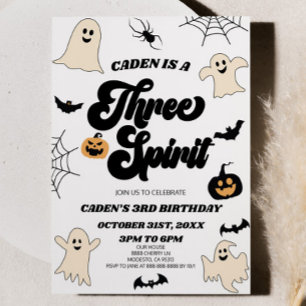 Tre Andar Halloween 3:e Tredje Födelsedagsfest Inbjudningar