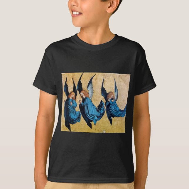 TRE ÄNGLAR I BLÅ T-SHIRT (Framsida)