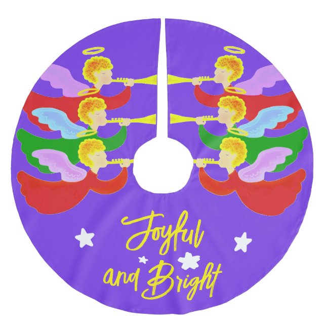 Tre Änglar Julgransmatta Borstad Polyester (Framsidan)