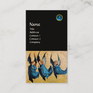 TRE ÄNGLAR MONOGRAM, Blue Sapphire, black Visitkort