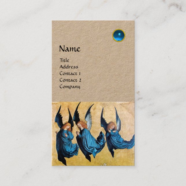 TRE ÄNGLAR MONOGRAM, Blue Sapphire Kraft Visitkort (Framsida)