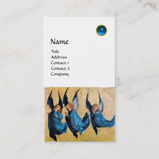 TRE ÄNGLAR MONOGRAM, Blue Sapphire,white Visitkort (Framsida)