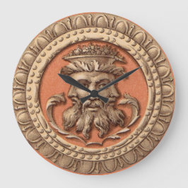 tre ansikte stor klocka