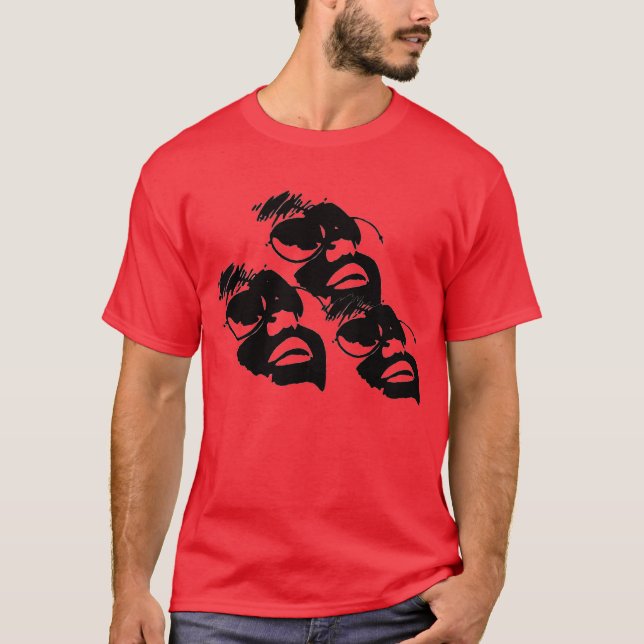 tre ansikte tee shirt (Framsida)