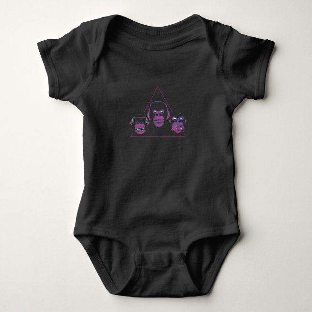 Tre apor för spel med hård kärna t shirt (Framsida)