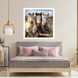 Tre Appaloosa-hästar Fototryck