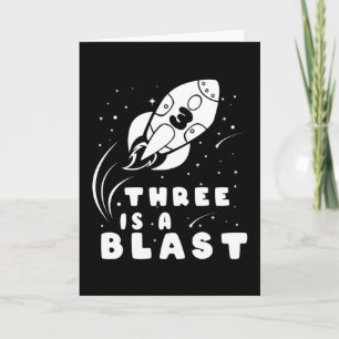 TRE ÄR EN BLAST 3:e födelsedagspojke 3 år gammal Kort