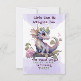 Tre år gammal flicka Dragon Inbjudningar