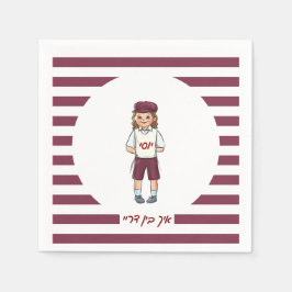 Tre år gammal pojke, stripe Upsherin Napkins Pappersservett