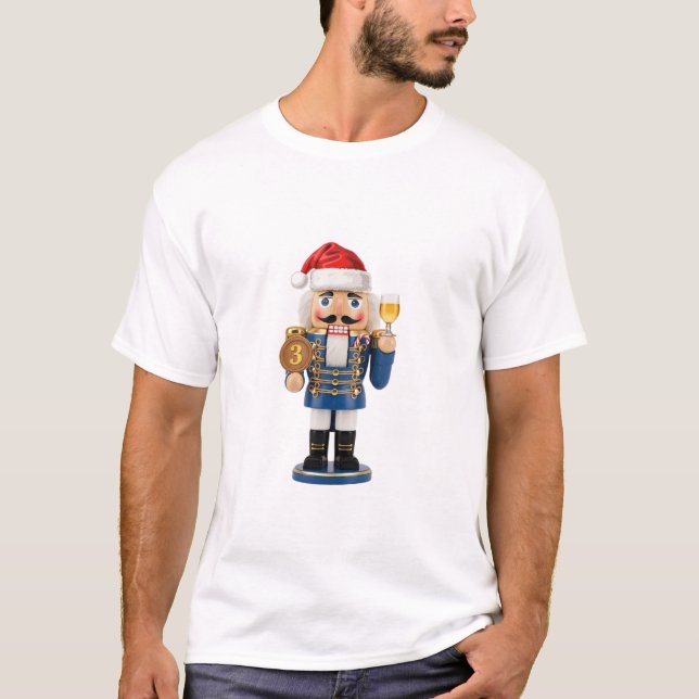 Tre år nykter nötknäppare jul nykterhet t shirt (Framsida)