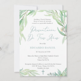 Tre års gammalt presentationsmisa för pojke inbjudningar