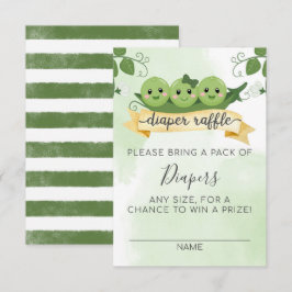 Tre ärtor i en balja blöja lotteri kort insats