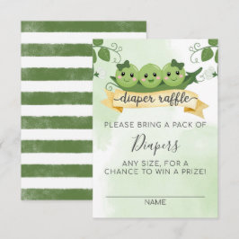 Tre ärtor i en balja blöjtecken lotteri kort insat