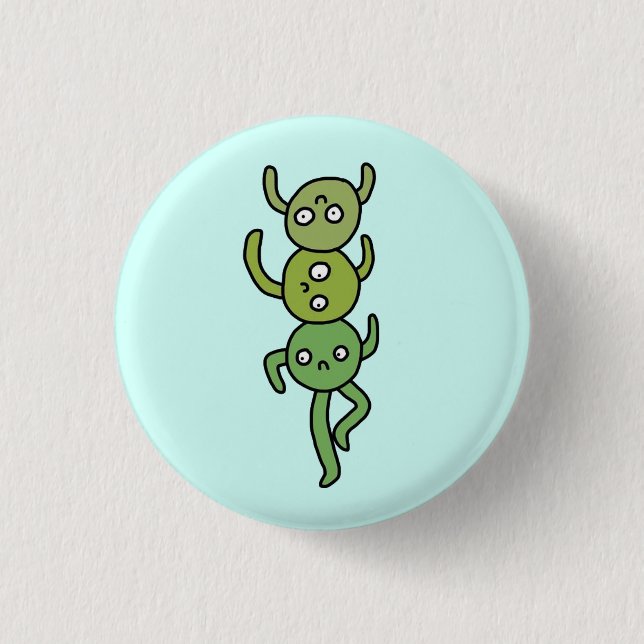 Tre ärtor i en kruka knapp (Framsida)