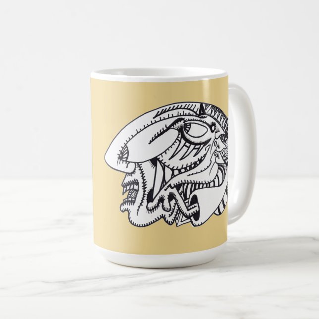 Tre aspekter bläck teckning kaffemugg (Framsida höger)