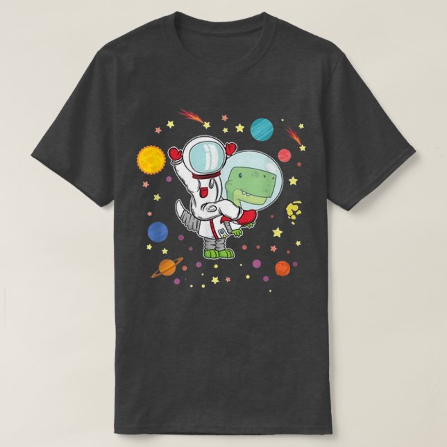 TRe Astronaut Kids Dinosaur Spaceman Funny Space  T Shirt (Design framsida)