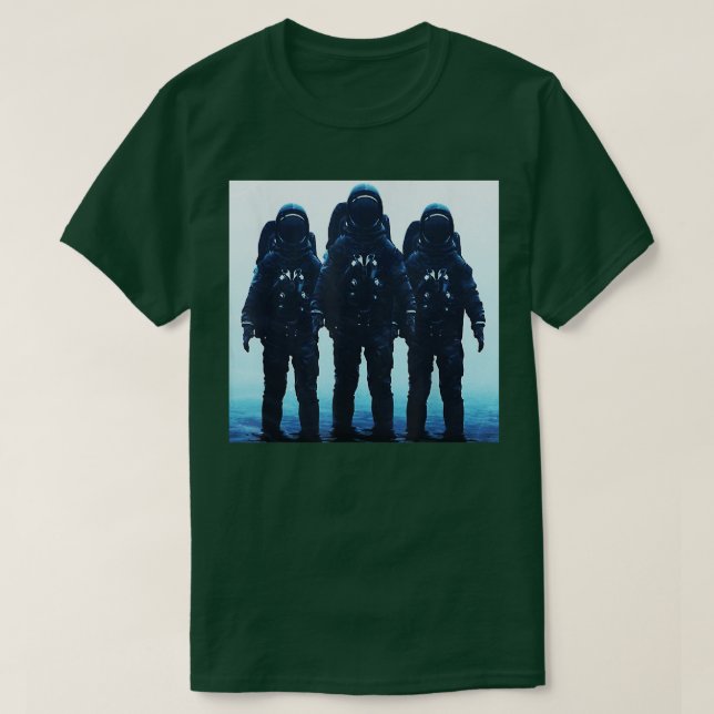 Tre astronauter i havet t shirt (Design framsida)