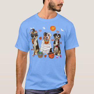 Tre Australian shepherd Hundar Witch Scary Mummy H T Shirt