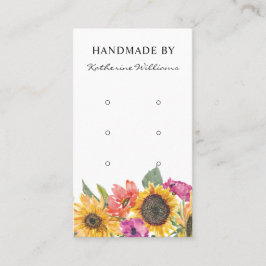 Tre avläsningskort för Visning | Solros Blommigt Visitkort