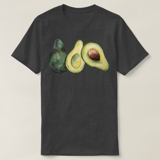 Tre avokado i vattenfärg t shirt (Design framsida)